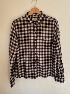 Cotton Gingham Check Button Up Shirt